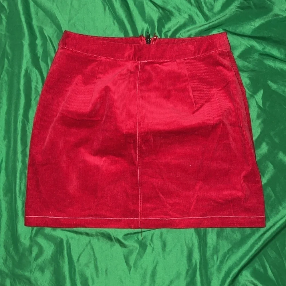Urban Outfitters Red Corduroy Mini Skirt size Medium